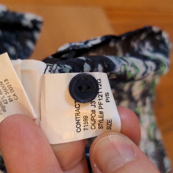 Calvin Klein Sheer Impressionist Blouse Blue Green S 🔥Host Pick  1-2-25🔥 - Picture 12 of 12